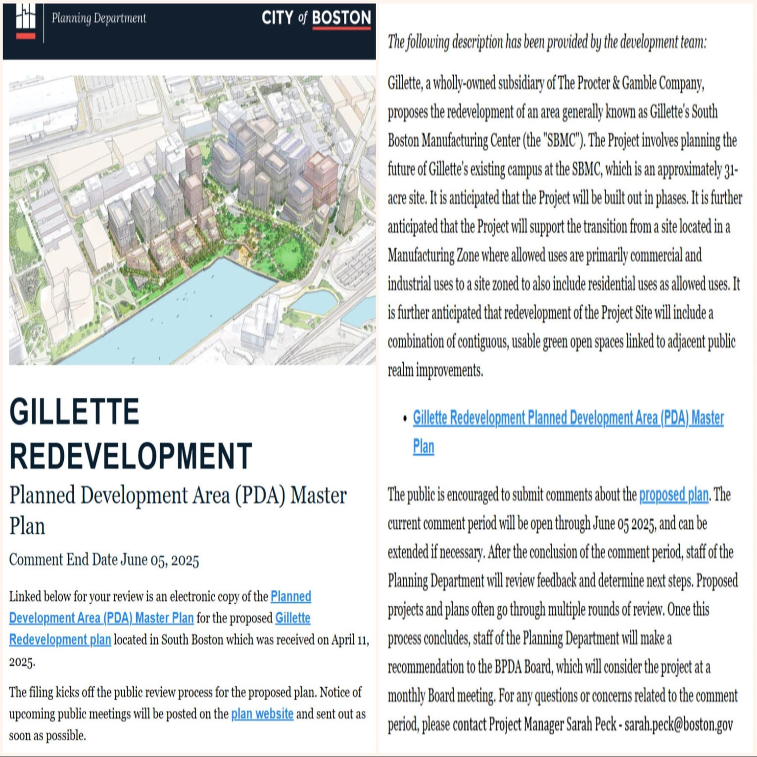Gillette Redevelopment Planned Development Filed 4/11/2025